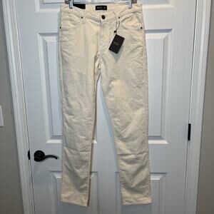 $228 New RYE 51 Silo Corduroy Pants Men 32x33.5 Ivory Straight Fit Stretch